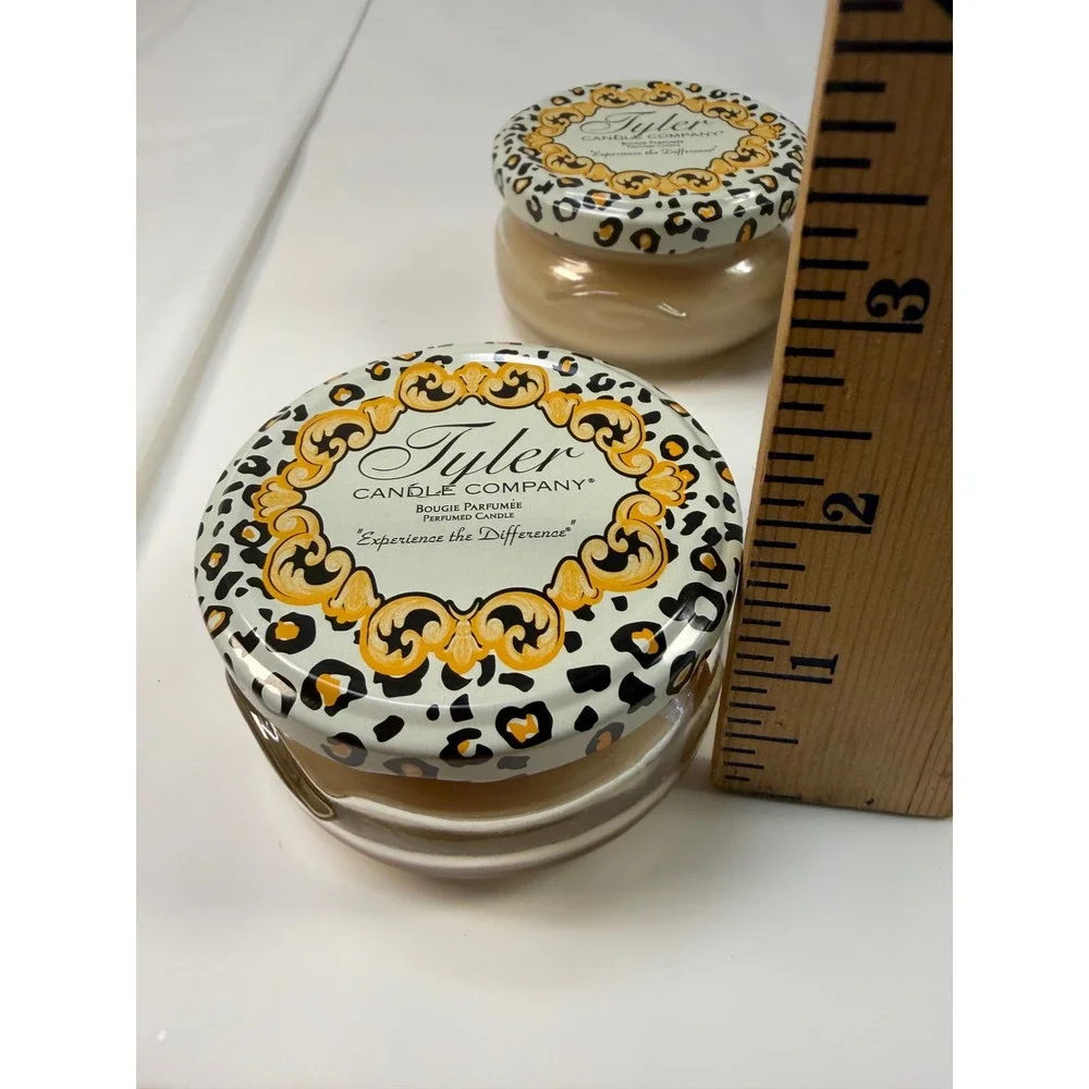 Tyler Candle Company Patchouli Scented Jar Candles 3.4oz Set of 3 Leopard Lid